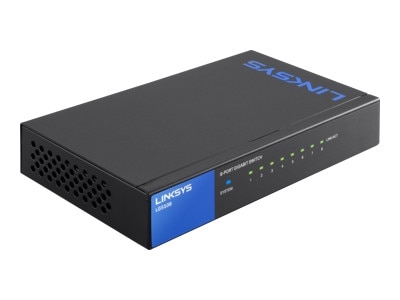 Linksys 8 port LGS108 Switch unmanaged 5 x 10 100 1000 desktop AC 100 230 V
