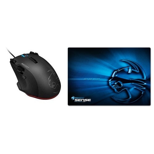 Roccat Bundle Tyon All Action Multi Button Gaming Mouse Black and Sense High Precision Gaming Mousepad Chrome Blue ROCCAT TYON MP