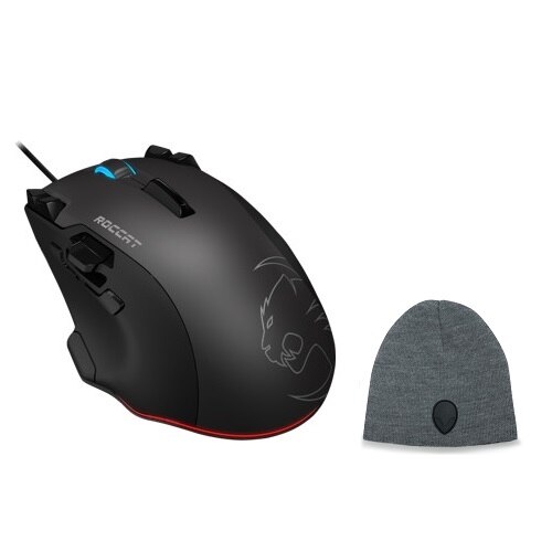 Roccat Tyon All Action Multi Button Gaming Mouse Black plus Alienware Beanie Knit Cap Heather Gray TYON B BEANIE