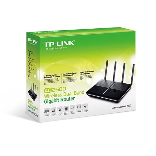 TP Link Archer C2600 Wireless router 4 port switch GigE 802.11a b g n ac Dual Band