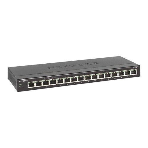 Netgear 16 port Soho Gigabit Ethernet Switch GS316 Switch unmanaged 16 x 10 100 1000 desktop wall mountable GS316 100NAS
