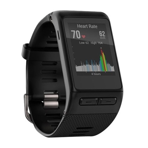 Garmin vÃ­voactive HR Black smart watch with band black Regular Bluetooth ANT Ant 1.68 oz