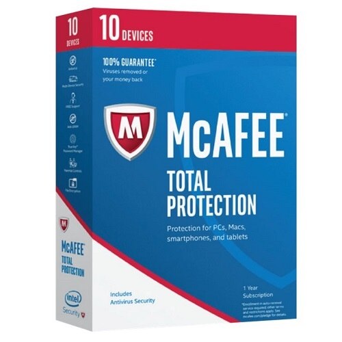 McAfee 2017 Total Protection 10 Device Box