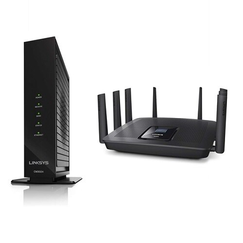 Linksys EA9500 Wireless router 8 port switch GigE 802.11a b g n ac Tri Band with CM3024 Cable modem BUNDLE 6