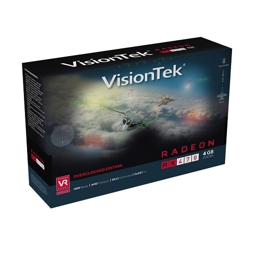 VisionTEK Radeon RX 470 Overclocked 4GB GDDR5 Rear Blower 5M 3x DP Hdmi Dual Link DVI D 900905