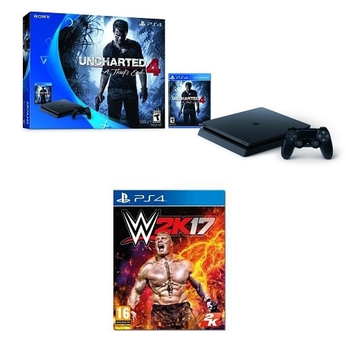 Sony PlayStation 4 Slim 500 GB Uncharted 4 Bundle WWE 17 KT PS4UNWE DELL