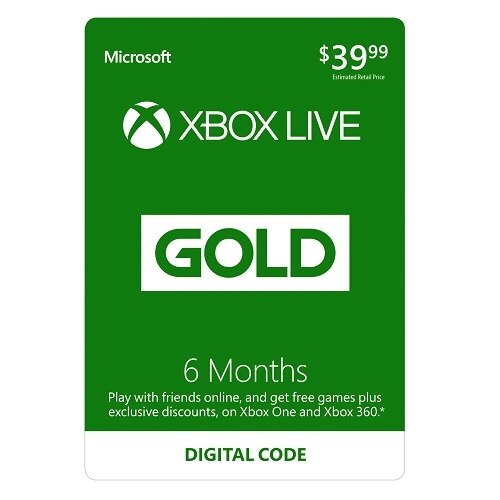 Microsoft Corporation Xbox Live 6 Month Gold Membership Digital Code