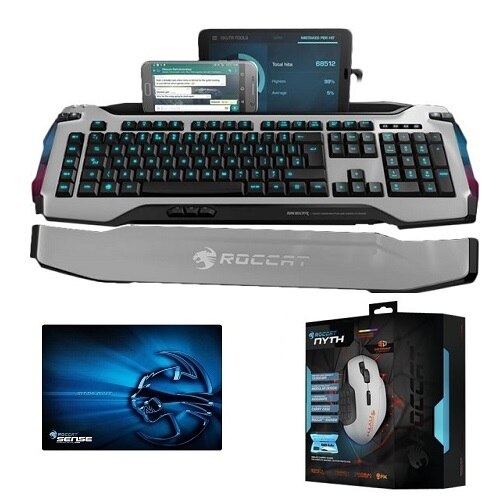 Roccat Skeltr keyboard with Nyth Gaming Mouse and Sense Chrome High Precision Gaming Mousepad ROC12231WE DLL