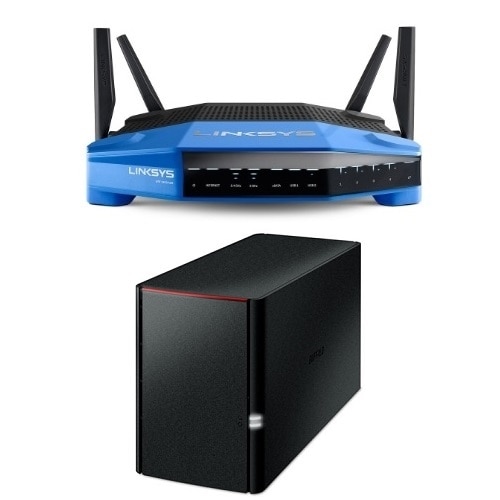 Linksys WRT1900ACS Dual Band WI FI Router With Ultra Fast 1.6 GHZ CPU with Buffalo LinkStation 220 2TB Bundle WRT1900ACS LS220D0202?BN