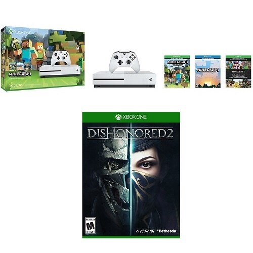 Microsoft Corporation Xbox One S 500GB Minecraft bundle Dishonored 2 MCS KT XB1MCDH DELL