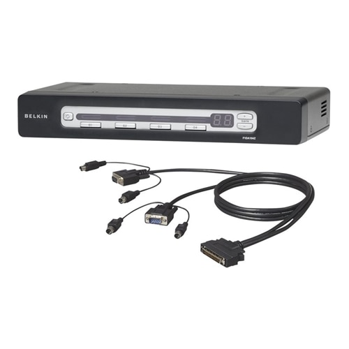 Linksys OmniView PRO3 USB PS 2 KVM Switch with two F1D9400 06 cables F1DA104Z B
