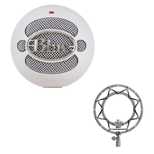 Blue Microphones Snowball Microphone white along with Ringer Shock mount whiteout BLUESNOWBNDL1