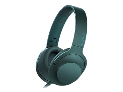 Sony Corporation Sony h.ear on MDR 100AAP Headphones with mic full size 3.5 mm jack viridian blue MDR100AAP L