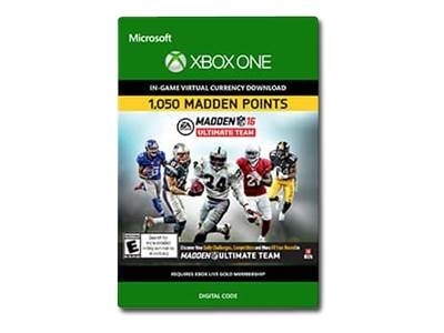 Microsoft Corporation Madden NFL 16 1 050 Points Xbox One Digital Code