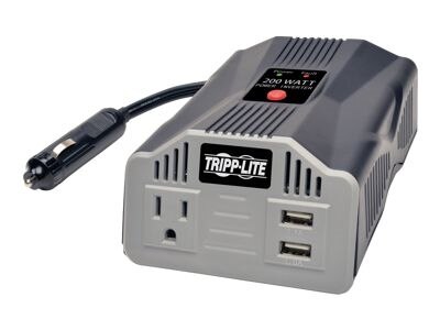 Tripplite Tripp Lite Ultra Compact Car Inverter 200W 12V DC to 120V AC 2 USB Charging Ports 1 Outlet DC to AC power inverter ...