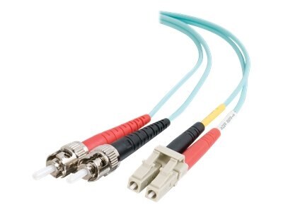 CablesToGo C2G 10m LC ST 10Gb 50 125 OM3 Duplex Multimode PVC Fiber Optic Cable Aqua patch cable 33 ft aqua 36130