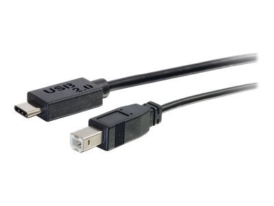 CablesToGo C2G USB 2.0 USB C to USB B Cable M M USB cable USB Type B M to USB Type C M USB 2.0 3 ft black 28858