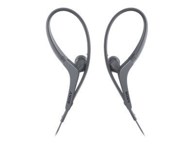 Sony Corporation Sony MDR AS410AP Sport earphones with mic in ear over the ear mount 3.5 mm jack gray MDRAS410AP B