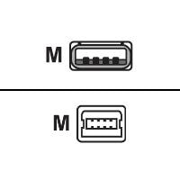 Abbildung M-CAB - USB-Kabel - USB Typ A, 4-polig (M) - USB Typ B, 4-polig (M) - 3 m - Grau