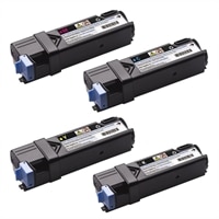Dell Dell 4-Pack: 1x 1,200-Page Black, 3x 1,200-Page Cyan, Magenta, Yellow Toner Cartridge for Dell 2150cn, 2150cdn, 2155cn, 2155cdn Color Laser Printers