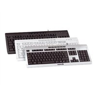 Cherry eVolution STREAM XT Corded MultiMedia G85-23110 - Tastatur - PS/2, USB - Deutsch - Schwarz, Silber