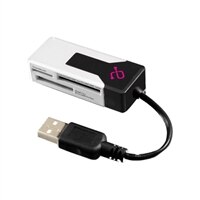 Aluratek AUCR200 - Card reader ( Memory Stick, MS PRO, MMC, SD, MS Duo, MS PRO Duo, miniSD, RS-MMC, microSD ) - Hi-Speed USB