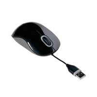 Cord-Storing Optical Mouse - Black/Gray