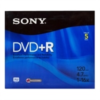 5 Pack DVD+R 4.7GB 16x Slim Jewel Case