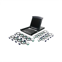IOGEAR 16-Port LCD Combo KVM Switch with USB KVM Cables