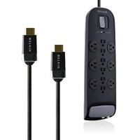 Ultimate 12 Outlet Surge Protector Bundle with 12' High Speed HDMI Cable