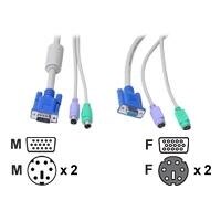 StarTechcom 3 in 1 PS2 KVM Extension Cable Keyboard video mouse KVM extension cable 6 pin PS2 HD 15 M 6 pin PS2 HD 15 F 75 m 