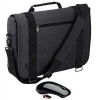 Dell Half Day Messenger Case- Fits Laptop with Screen Sizes Up to 15.6-inch with WM311 3-Button Wireless Mouse Bundle