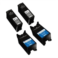 Dell Bundle: 2 x Single Use High Yield Black Cartridge (Series 24) / 2 x Single Use High Yield Color Cartridge (Series 24)