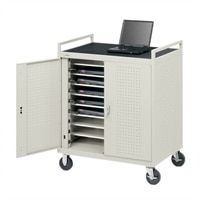 Bretford 18-Unit Assembled Laptop Storage Cart with 8-inch Casters and Rear Electrical Unit