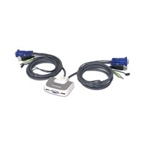 2PORT USB COMPACT KVM SWITCH W/ BUILT-IN 6FT CABLE AUDIO
