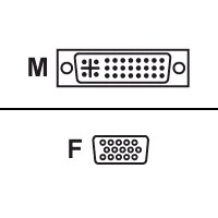 Male DVI-I to Female HD15 VGA Video Adapter