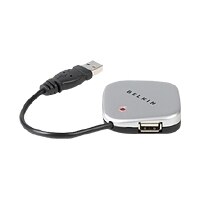 4-Port Hi-Speed USB 2.0 Ultra-Mini Hub - Silver