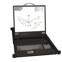16-Port NetCommander™ Rack Console IP Cat5 KVM with 19 in LCD-Requires B078-101-Series Interface Modules PS/2 or USB