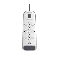12-outlet Surge Protector with 8 ft Power Cord and Ethernet, Cable/Satellite and Telephone Protection