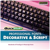 Quickstart Professional Fonts Decorative & Script - Complete package - 1 user - CD - Win, Mac