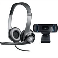 Logitech B910 HD Webcam with B530 USB Headset