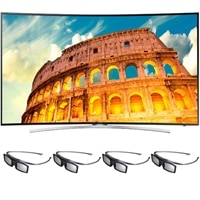 SAMSUNG Samsung 65 Inch Curved LED Smart TV UN65H8000 3D HDTV with 3D glasses (4pcs)