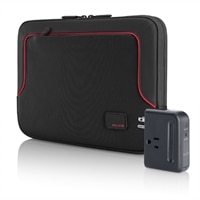 Belkin Evo Laptop Sleeve Netbook Bundle - Fits Laptops with Screen Sizes Up to 10-inch Black/Red and Travel Surge Protector