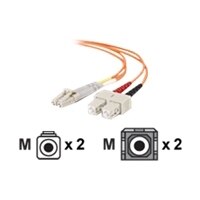 C2G - Cable de interconexión - LC de modos múltiples (M) - modo simple SC (M) - 1 m - fibra óptica  - 50/125 micras - naranja