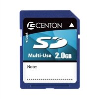 Centon Electronics Standard Vitesses SD de 2 Go Carte mémoire flash - Bleu