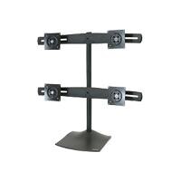 Ergotron DS100 Quad-Monitor Desk Stand - Pied pour écran plat quad - aluminium, acier - noir - Taille d'écran : jusqu'à 24 pouces - Interface de montage : 100 x 100 mm, 75 x 75 mm