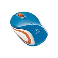 Logitech Wireless Mini Mouse M187 - Souris - optique - sans fil - 2.4 GHz - récepteur sans fil USB - bleu