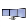 Ergotron DS100 Triple-Monitor Desk Stand - Stand voor drievoudig plat scherm - aluminium, staal - zwart - schermgrootte: maximaal 21" [53 cm] - bevestigingsinterface: 100 x 100 mm, 75 x 75 mm