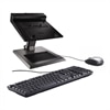 Zestaw Dell Flexible Workspace - podstawa E-view pod 43 cm (17 cali), prosty replikator portów E-Port, klawiatura Quietkey USB w kolorze czarnym i mysz laserowa Laser Scroll USB w kolorze czarnym