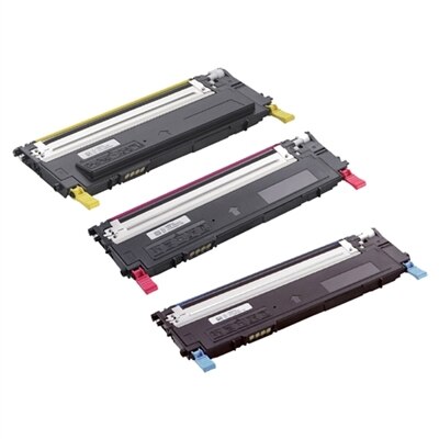 Dell 1230c Toner 3-Pack Color Bundle - 1 Cyan (C815K), 1 Yellow (F479K), 1 Magenta (D593K)